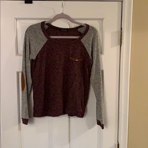 Burgundy and grey sweater